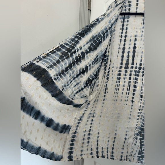 Anthropologie Blue Vada Shimmer Cocoon Kimono Flowly Breathable One Size - Picture 11 of 15